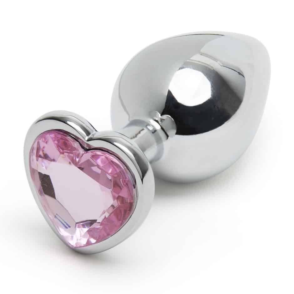 heart shaped jeweled butt plug