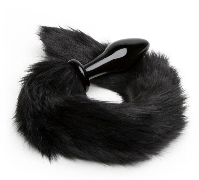 DOMINIX Deluxe Glass Faux Fur Animal Tail Butt Plug